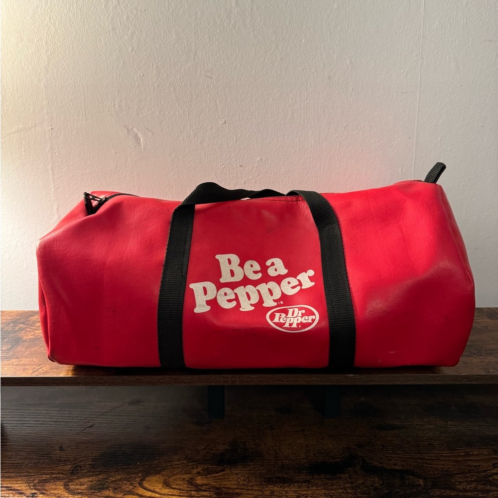 Vintage Dr. Pepper “Be a Pepper” Vinyl Gym Duffel Bag